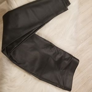 Loft pleather fleece lined pants size 8